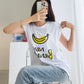 Banana Print Sleeveless Top Cotton T-shirts