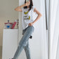 Banana Print Sleeveless Top Cotton T-shirts