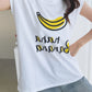 Banana Print Sleeveless Top Cotton T-shirts