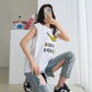 Banana Print Sleeveless Top Cotton T-shirts