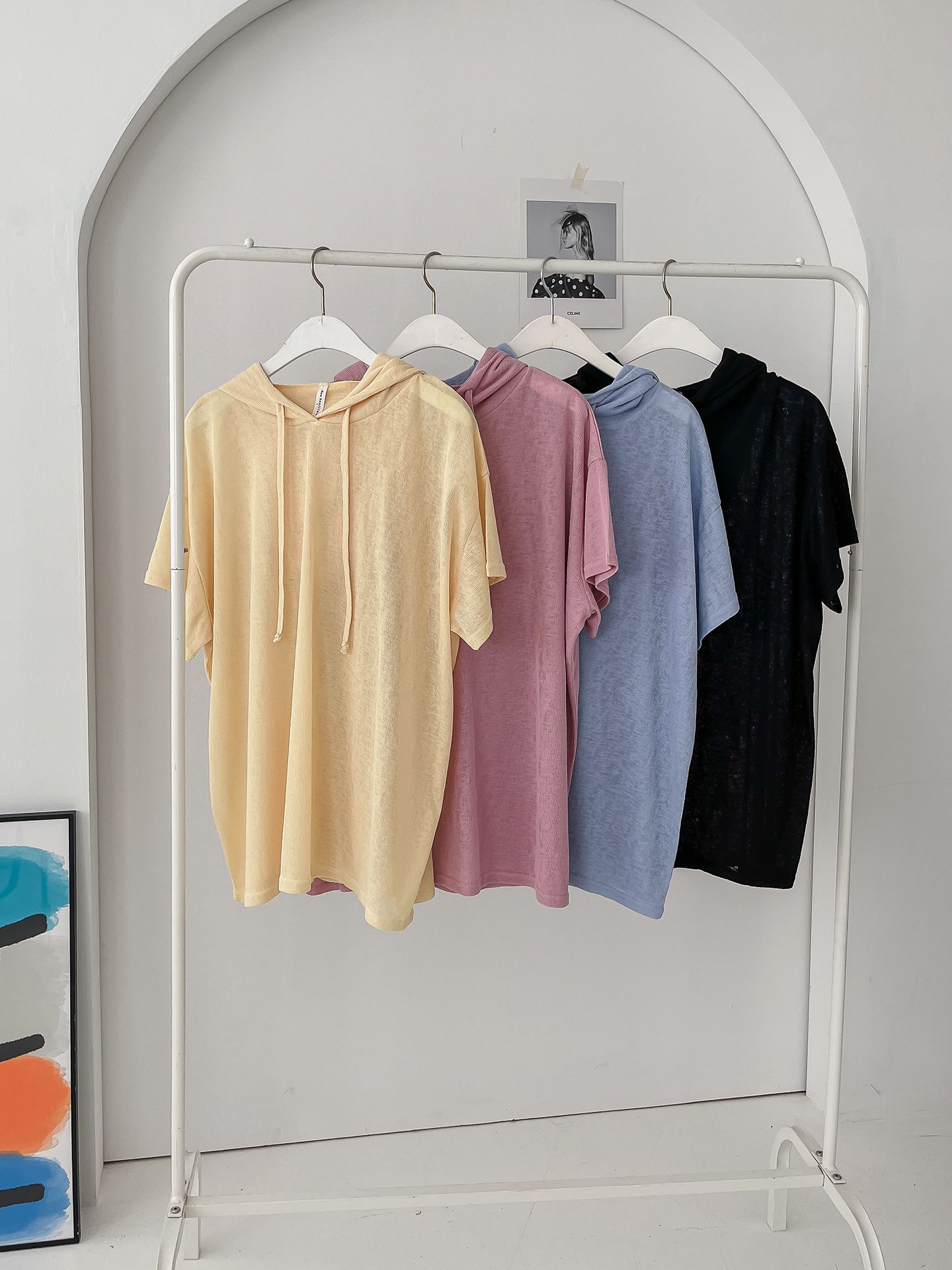 Summer Short Sleeve Overfit Boxy Hoodie