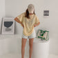 Summer Short Sleeve Overfit Boxy Hoodie