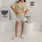 Summer Short Sleeve Overfit Boxy Hoodie
