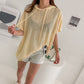 Summer Short Sleeve Overfit Boxy Hoodie