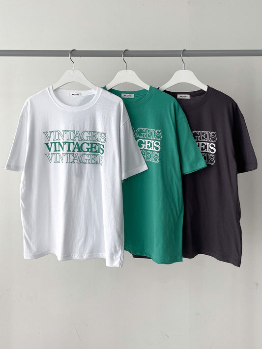 Vintage is Print Top Cotton T-shirts