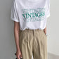 Vintage is Print Top Cotton T-shirts