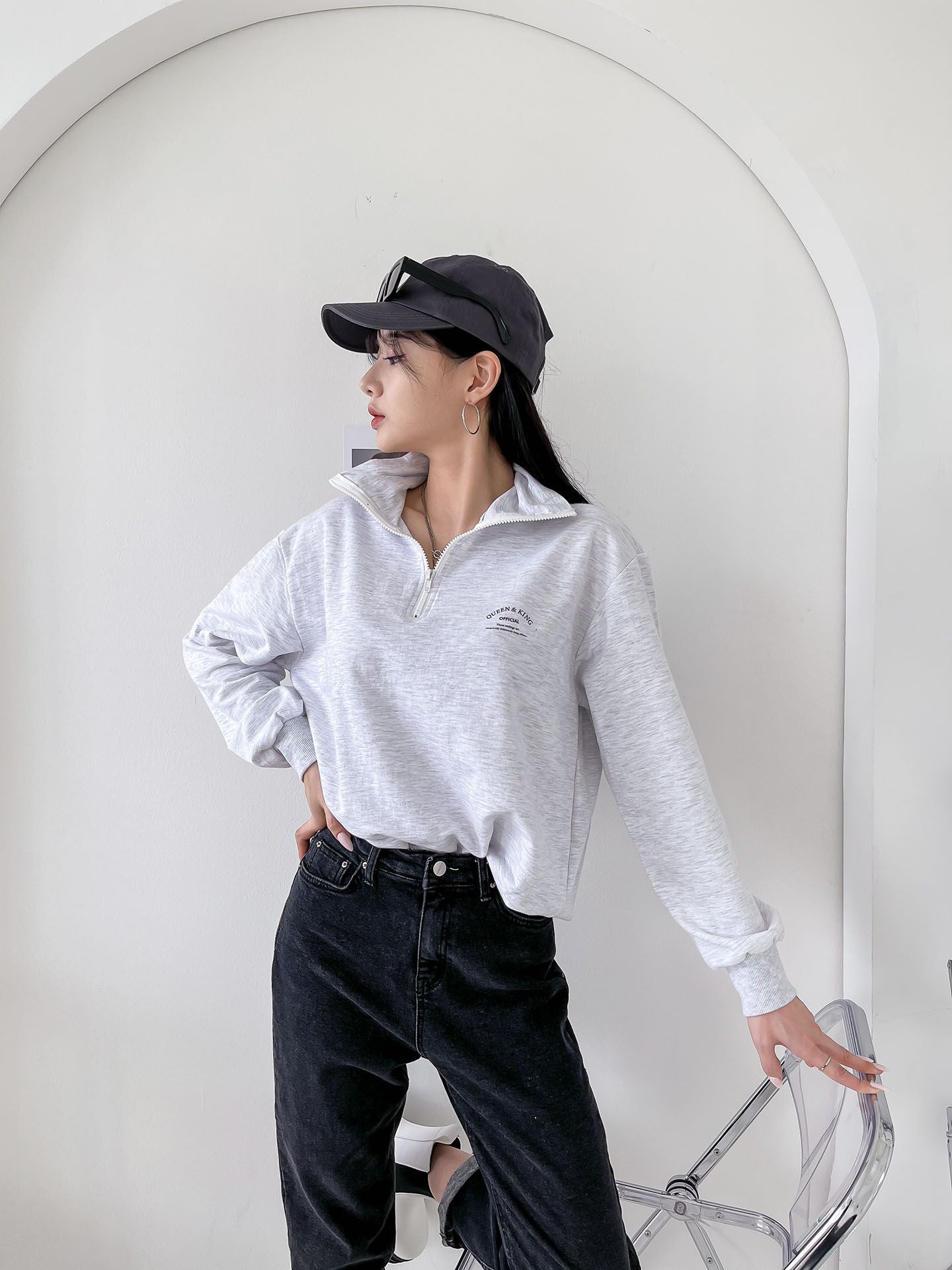 Half Zip Up Zipper Sweatshirts