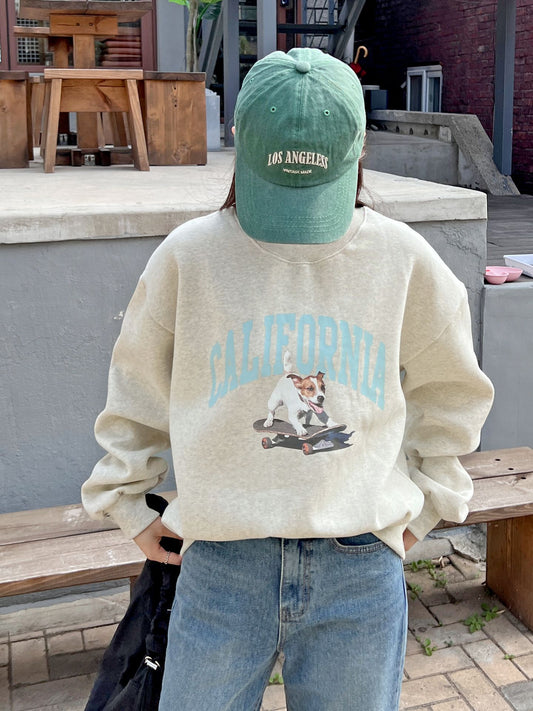 Skateboarding Dog fleece Sweatshirts