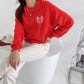 Tennis Embroidery Raglan Sleeve Sweatshirts
