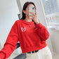 Tennis Embroidery Raglan Sleeve Sweatshirts