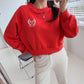 Tennis Embroidery Raglan Sleeve Sweatshirts