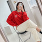 Tennis Embroidery Raglan Sleeve Sweatshirts
