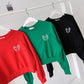 Tennis Embroidery Raglan Sleeve Sweatshirts