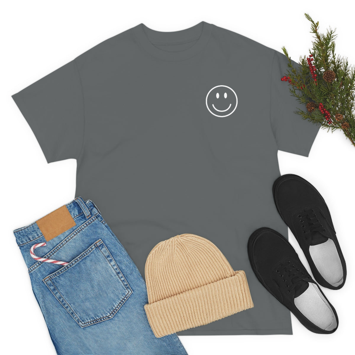 Keep On Smiling / T-shirt Unisex Heavy Cotton Tee / Dark Colors