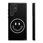 Smiley Happy Face Good Vibes Only Message Printed Phone Case / Black Case