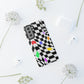 Old School Checkered Retro Groovy Vibe Wavy Checkerboard Phone Case / Multi