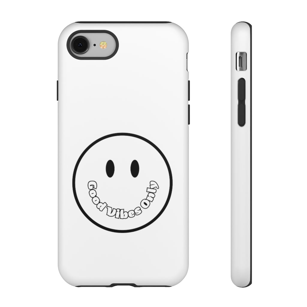 Smiley Happy Face Good Vibes Only Message Printed Phone Case