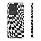 Old School Checkered Retro Groovy Vibe Wavy Checkerboard Phone Case