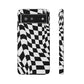 Old School Checkered Retro Groovy Vibe Wavy Checkerboard Phone Case