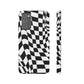 Old School Checkered Retro Groovy Vibe Wavy Checkerboard Phone Case