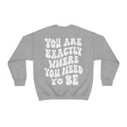 You Are Exactly Where You Need To Be Sweatshirt / Unisex Heavy Blend™ Crewneck Sweatshirt
