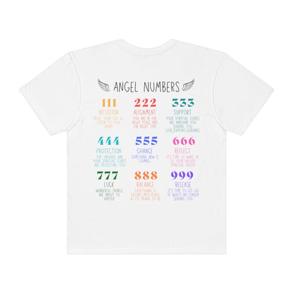 Angel Numbers / Unisex Garment-Dyed T-shirt / White