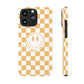 Checkered Board Smiley Happy Face / Slim Phone Cases, Case-Mate / Retro Tan