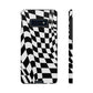 Old School Checkered Retro Groovy Vibe Wavy Checkerboard Phone Case