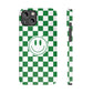 Checkered Board Smiley Happy Face / Slim Phone Cases, Case-Mate / Green