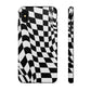 Old School Checkered Retro Groovy Vibe Wavy Checkerboard Phone Case