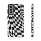 Old School Checkered Retro Groovy Vibe Wavy Checkerboard Phone Case