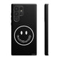 Smiley Happy Face Good Vibes Only Message Printed Phone Case / Black Case