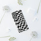 Old School Checkered Retro Groovy Vibe Wavy Checkerboard Phone Case