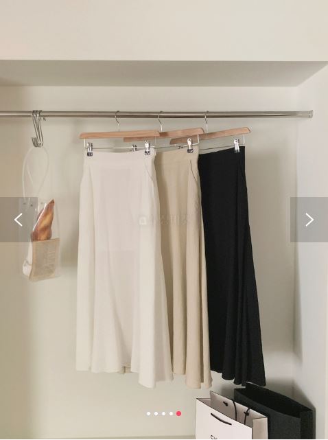 High Waisted Skirt Bias Waist Button