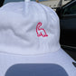 Dinosaur EMBROIDERY Cotton CAP / White
