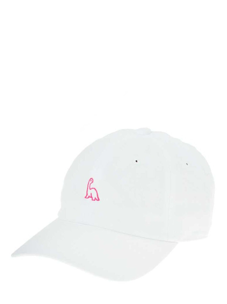 Dinosaur EMBROIDERY Cotton CAP / White