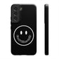 Smiley Happy Face Good Vibes Only Message Printed Phone Case / Black Case