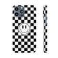 Checkered Board Smiley Happy Face / Slim Phone Cases, Case-Mate / Black