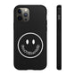 Smiley Happy Face Good Vibes Only Message Printed Phone Case / Black Case