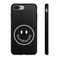 Smiley Happy Face Good Vibes Only Message Printed Phone Case / Black Case