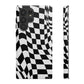 Old School Checkered Retro Groovy Vibe Wavy Checkerboard Phone Case