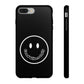 Smiley Happy Face Good Vibes Only Message Printed Phone Case / Black Case