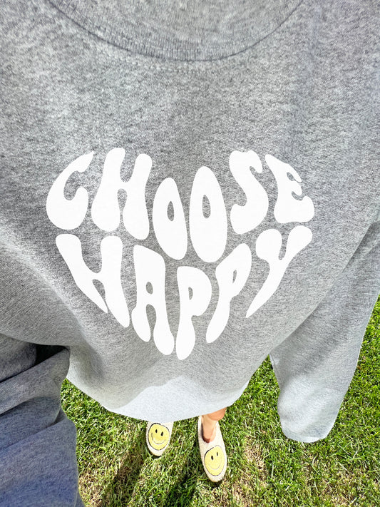 Choose Happy Sweatshirt / Unisex Heavy Blend™ Crewneck Sweatshirt