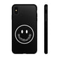 Smiley Happy Face Good Vibes Only Message Printed Phone Case / Black Case