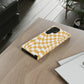 Old School Checkered Retro Groovy Vibe Wavy Checkerboard Phone Case / Retro Tan