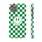 Checkered Board Smiley Happy Face / Slim Phone Cases, Case-Mate / Green