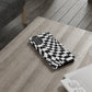 Old School Checkered Retro Groovy Vibe Wavy Checkerboard Phone Case