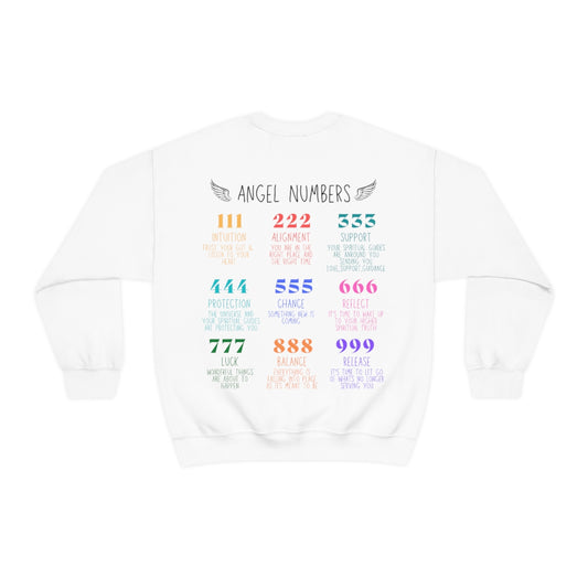 Angel Numbers / Unisex Heavy Blend™ Crewneck Sweatshirt / White