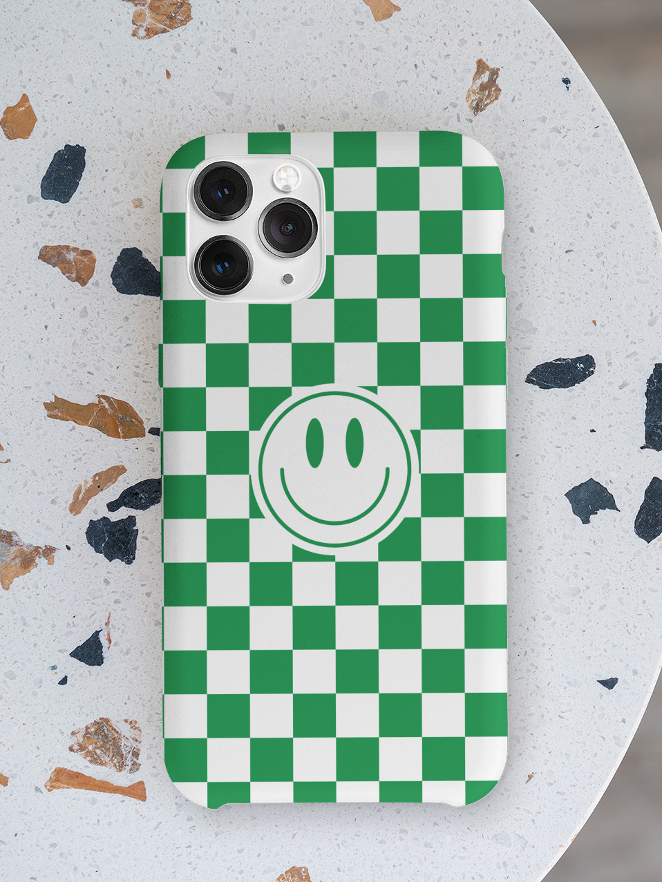 Checkered Board Smiley Happy Face / Slim Phone Cases, Case-Mate / Green