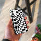 Old School Checkered Retro Groovy Vibe Wavy Checkerboard Phone Case